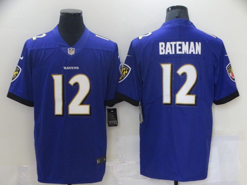 Men Baltimore Ravens #12 Bateman Purple Nike Vapor Untouchable Limited 2021 NFL Jersey->baltimore ravens->NFL Jersey